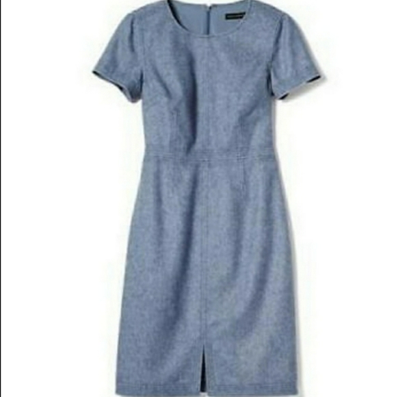 Banana Republic Blue Italian Flannel Sheath Dress - Picture 3 of 3